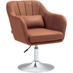 Fauteuil de salon coussins lombaires hauteur r�glable pivotant 360� pi�tement en m�tal marron