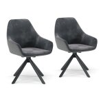 Fauteuil de salon eleganza, anthracite, lot de 2, vicco