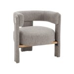 Wahson office chairs ? fauteuil relax en lin gris ? rembourrage en �ponge haute densit� ? pieds en bois ...