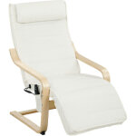 Fauteuil de salon massant chauffant riley cr�me et bois