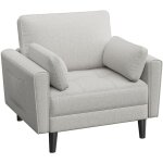 Yaheetech - fauteuil de salon moderne avec accoudoir et poches fauteuil relax avec coussins pied bois ... Yaheetech - fauteuil de salon moderne avec accoudoir et poches fauteuil relax avec coussins pied bois ...