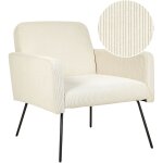 Beliani - fauteuil de salon moderne et rtro pied en mtal noir velours beige narken