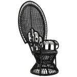 Pegane - fauteuil de salon en polyester et bois de rotin coloris noir - longueur 96 x profondeur 66 x ... Pegane - fauteuil de salon en polyester et bois de rotin coloris noir - longueur 96 x profondeur 66 x ...