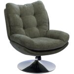 Hellin - fauteuil de salon relax pivotant en tissu - eric