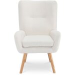 Sicaan - fauteuil scandinave moderne gaa tissu bouclette blanc