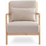 Sicaan - fauteuil scandinave vintage marie lin beige et bois