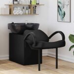 Fauteuil de shampooing noir 63 x 141 x 92 cm pvc