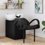 Fauteuil de shampooing noir et blanc 63 x 141 x 92 cm pvc