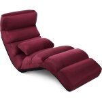 Fauteuil de sol avec dossier inclinable rglable sur 5 niveaux, canap paresseux avec cadre en fer et ...