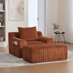 Fauteuil surdimensionn� - canap� une place - 147 x 110 x 67 cm pour salon / chambre, velours c�tel� , ...