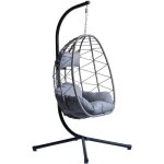 Nordlys - fauteuil suspendu en rotin et metal