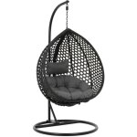 Fauteuil suspendu sur pied sige pliable en forme d'?uf polyester fer peint par poudrage tissu rotin ...