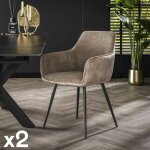 Fauteuil de table beige sable bi - mati�re (lot de 2) galway