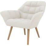 Rendez - vous d�co - fauteuil en tissu boucl� blanc - simba