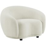 Fauteuil en tissu bouclette blanc ivoire bovana de pascal morabito Fauteuil en tissu bouclette blanc ivoire bovana de pascal morabito