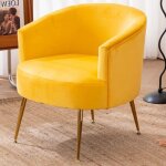 Okwish - fauteuil d'appoint ergonomique en velours, pour salon, chambre, maison, pieds dorés et réglables, ... Okwish - fauteuil d'appoint ergonomique en velours, pour salon, chambre, maison, pieds dorés et réglables, ...