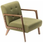 Hanah home - fauteuil en tissu vert kemer