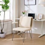 Fauteuil avec trou pour chat - fauteuil large - accoudoirs interchangeables - beige