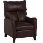 Beliani - fauteuil tv relax en cuir pu marron fonc� avec dossier et repose - pied r�glables confort d'assise ...