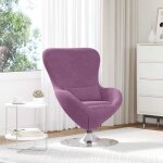 Fauteuil ?uf violet 63 x 73 x 90 cm velours vidaxl