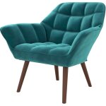 Rendez - vous dco - fauteuil en velours bleu canard - simba