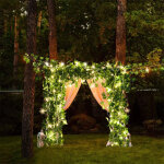 Faux lierre artificiel 12 m avec 100 led guirlande lumineuse feuilles d�coration murale feuilles vignes ...