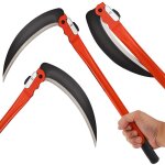 Faux pliante � main pour couper l'herbe, les mauvaises herbes, les branches, tondre