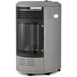 Favex - chauffage d'appoint  gaz volga gris mt - infrableu effet feu de chemine - 6 puissances de ...