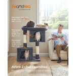 Feandrea - arbre  chat, tour de jeux 101 cm, xl, maison pour chats jusqu' 20 kg, grande plate - forme, ...