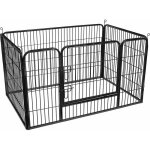 Feandrea enclos et parc pour chien en mtal, hauteur 70cm, avec porte, noir