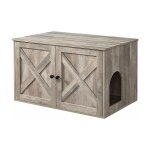 Feandrea maison de toilette chat, meuble litire chat, avec sparateur amovible, cache - litire pour ...