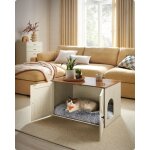 Maison de toilettes pour chat, niche, meuble liti�re chat, avec s�parateur amovible, cache - liti�re ...