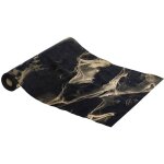 Fric lights and christmas - chemin de table tissu noir marbr dor 28 x 300 cm - feeric christmas