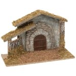 Fric lights and christmas - crche de nol vide en bois et rsine - marron - l 20 x p 12 x h 30 cm ...