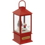 F��ric lights and christmas - d�co lumineuse lanterne rouge avec p�re no�l et sapin 4 led h 20 cm - feeric ...