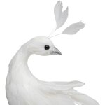 F��ric lights and christmas - d�co de no�l grand paon blanc en plumes h 60 cm - feeric christmas
