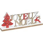 F��ric lights and christmas - objet d�co joyeux no�l en bois avec un sapin rouge l 34 cm - feeric christmas ...
