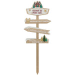 Fric lights and christmas - pancarte maison du pre nol en bois h 120 cm - feeric christmas