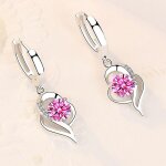 Fei yu - 1 paire de boucles d'oreilles en cristal de zircon en mtal de quatre couleurs de haute qualit ...