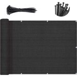 Fei yu - black balcony privacy screen, 90% shade apartments fence cover, heavy duty mesh windscreen for ...