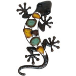 Dcoration murale gecko en mtal, sculpture suspendue d'art de jardin en lzard, dcoration extrieure ...