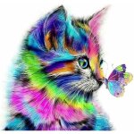 Diamond painting complet, peinture numero adulte chat, 5d broderie diamant, broderie artisanal sur tissu ...