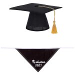 Ensemble de casquettes et bandanas pour chiens et chats, costume de remise de diplôme pour petits chiens ... Ensemble de casquettes et bandanas pour chiens et chats, costume de remise de diplôme pour petits chiens ...