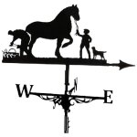 Girouette en métal avec indicateur de direction du vent pour le montage du fermier et du cheval Girouette en métal avec indicateur de direction du vent pour le montage du fermier et du cheval
