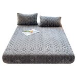 Housse de matelas en taffetas pice unique couvre - lit en velours de lait chaud d'hiver protge - matelas ...