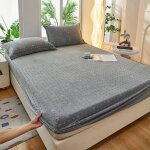 Fei yu - housse de matelas en velours de haricot couvre - lit en velours de lait protège - matelas en ... Fei yu - housse de matelas en velours de haricot couvre - lit en velours de lait protège - matelas en ...