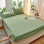 Housse de matelas en velours de haricot couvre - lit en velours de lait protège - matelas en velours ... Housse de matelas en velours de haricot couvre - lit en velours de lait protège - matelas en velours ...