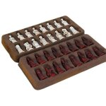 Nouveau jeu d'checs antique petit chiquier en cuir qing pices d'checs ralistes personnages cadeaux ...