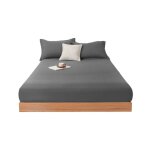 Surmatelas couvre - lit de couleur unie, simple et confortable, doux pour la peau, avec protection anti ... Surmatelas couvre - lit de couleur unie, simple et confortable, doux pour la peau, avec protection anti ...