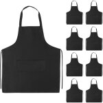 Lot de 10 tabliers unis lavables  double poche pour serveur, chef, cuisine, pour la maison, le restaurant ...